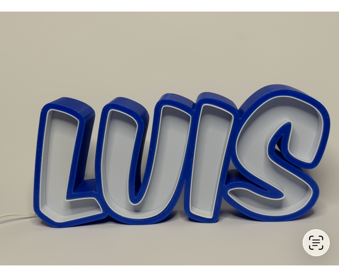 Personalisierte LED Namenslampe aus dem 3D-Druck